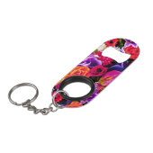 Floral Bottle Open Colorful Sleutelhanger Mini Flessenopener (Voorkant Gekanteld)