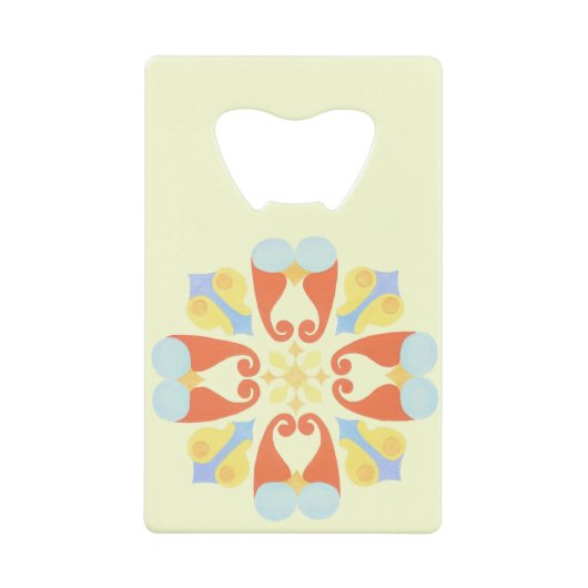 Floral Bottle Opener Creditkaart Flessenopener (Voorkant)