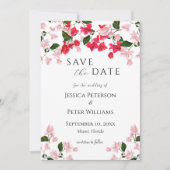Floral Bougainvillea Save the Date Kaart (Voorkant)