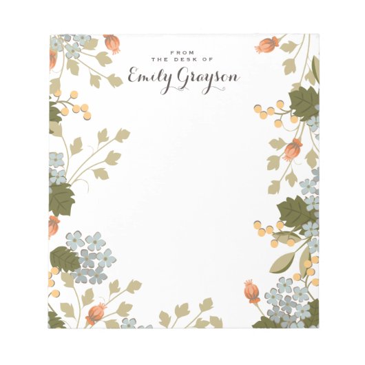 Floral Bounty Personalized Social Stationery Notitieblok (Voorkant)