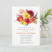  Floral Bouquet 100th Birthday Party Kaart (Staand voorkant)