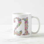 Floral Bouquet 21st 21 Nummer Birthday Mok Gift<br><div class="desc">Dit is een originele illustratie van Pip Gerard. (copyright 2010) Of het nu gaat om een 21e verjaardag, 21e Jubileum, 21e jaar in bedrijf, 21 kinderen (?) ; Wat je ook wilt! U kunt tekst eenvoudig toevoegen als u een bericht wilt plaatsen of er een promotioneel object van wilt maken....</div>