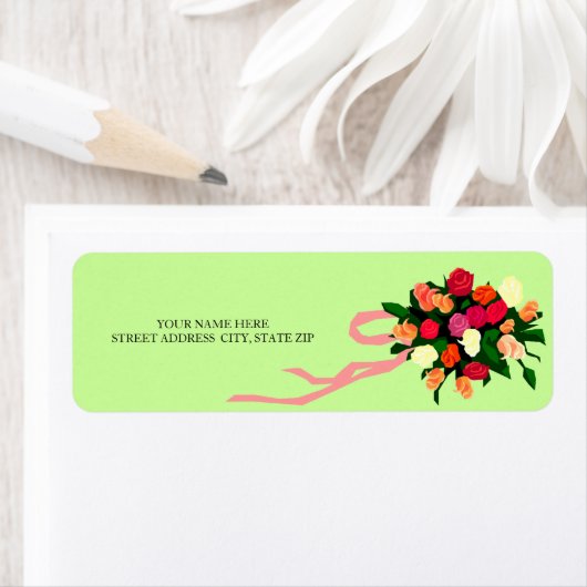 Floral Bouquet adres postmerken Etiket (Insitu)