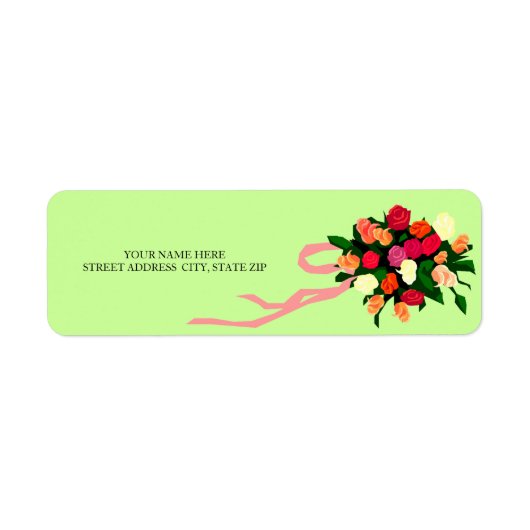 Floral Bouquet adres postmerken Etiket (Voorkant)