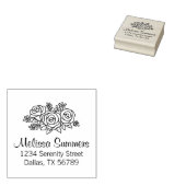 Floral Bouquet, Adres Roos Flowers Rubberstempel (Gestempeld)