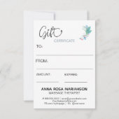 *~* Floral Bouquet Angel Wing Gift Certificate (Achterkant)