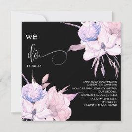 *~* Floral Bouquet AR15 QR RSVP Blush PINK WEDDING Kaart
