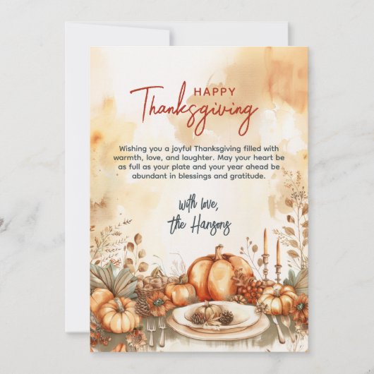 Floral Bouquet Arrangement Custom Thanksgiving Feestdagenkaart (Voorkant)