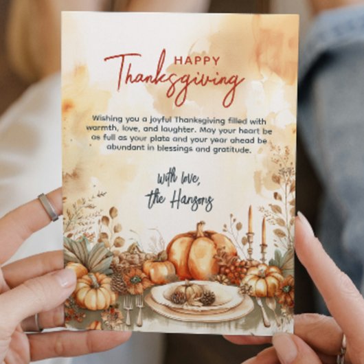 Floral Bouquet Arrangement Custom Thanksgiving Feestdagenkaart