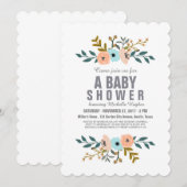 Floral Bouquet Baby Shower Kaart (Voorkant / Achterkant)