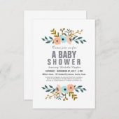 Floral Bouquet Baby shower Kaart (Voorkant / Achterkant)