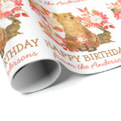 Floral Bouquet Beer Rabbit Birthday Wrapping Paper Cadeaupapier (Rol Hoek)