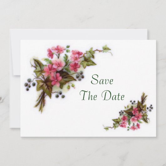 Floral Bouquet bespaart de datum Save The Date (Voorkant)