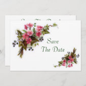 Floral Bouquet bespaart de datum Save The Date (Voorkant / Achterkant)