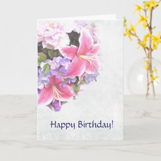 Floral Bouquet Birthday Kaart (Gele Bloem)