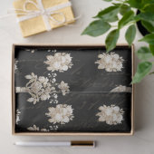 Floral Bouquet  Black Gold Script Decoupage Tissuepapier (Geschenk)