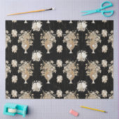 Floral Bouquet  Black Gold Script Decoupage Tissuepapier (Craft)