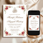  Floral Bouquet Border Islamic Wedding Kaart