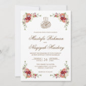  Floral Bouquet Border Islamic Wedding Kaart (Voorkant)