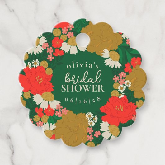 Floral Bouquet Bridal Shower  Bedankjes Labels (Voorkant)
