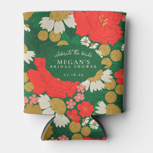 Floral Bouquet Bridal Shower Blikjeskoeler (Voorkant)