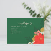 Floral Bouquet Bridal Shower Invitation Insert Kaart (Staand voorkant)