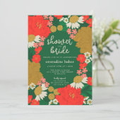 Floral Bouquet Bridal Shower Invitation Kaart (Staand voorkant)