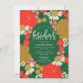 Floral Bouquet Bridal Shower Invitation Kaart (Voorkant)