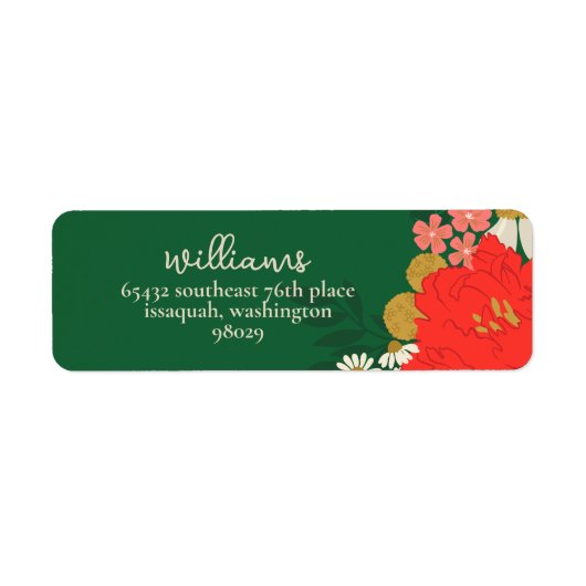 Floral Bouquet Bridal Shower Return Address Label (Voorkant)