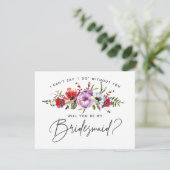 Floral Bouquet Bridesmaid Kaart (Staand voorkant)