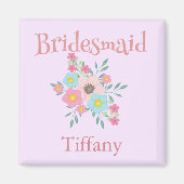 Floral Bouquet Bridesmaid Magneet (Voorkant)