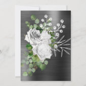 FLORAL BOUQUET BRUSHED BLACK TRIM WEDING KAART (Achterkant)