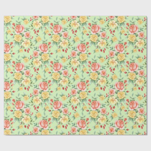 Floral Bouquet Cadeaupapier (Vlak)