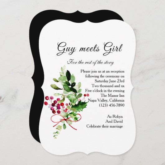 Floral Bouquet Casual Opvanguitnodiging Kaart (Voorkant / Achterkant)