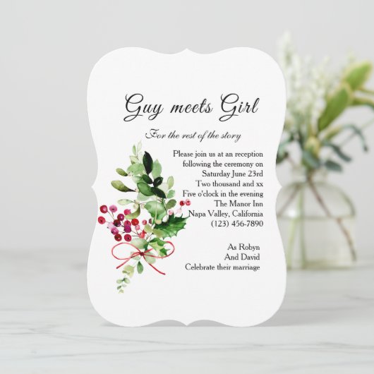 Floral Bouquet Casual Opvanguitnodiging Kaart (Staand voorkant)