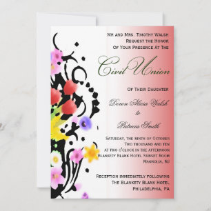 Floral Bouquet Civil Union Kaart