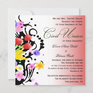 Floral Bouquet Civil Union Kaart