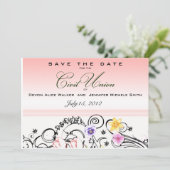 Floral Bouquet Civil Union Save the Date Invite (Staand voorkant)