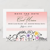 Floral Bouquet Civil Union Save the Date Invite (Voorkant / Achterkant)