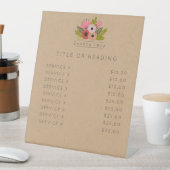 Floral Bouquet Custom Editable Table Shelf Sign Reclamebord Met Voetstuk (Insitu)