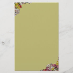 Floral Bouquet Design op Light Gold Stationery Briefpapier