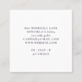 Floral Bouquet Florist Square Visitekaartje (Achterkant)