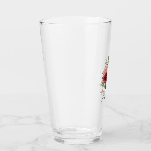 Floral bouquet gepersonaliseerde monogram letter A Glas (Rechts)