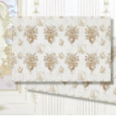 Floral Bouquet  Gold Script Decoupage Tissuepapier