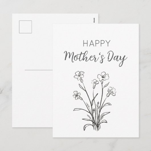 Floral Bouquet Happy Moederdag Feestdagenkaart (Voorkant / Achterkant)