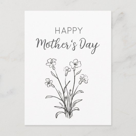 Floral Bouquet Happy Moederdag Feestdagenkaart (Voorkant)