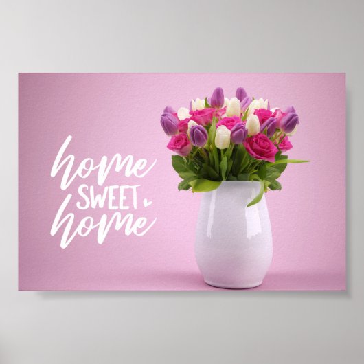 Floral Bouquet Home Sweet Home Poster (Voorkant)