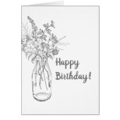 Floral Bouquet in Milk Fles Editable Note Kaart (Voorkant)