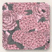 Floral bouquet in roze bier onderzetter (Voorkant)