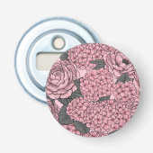 Floral bouquet in roze button flesopener (Voorkant)